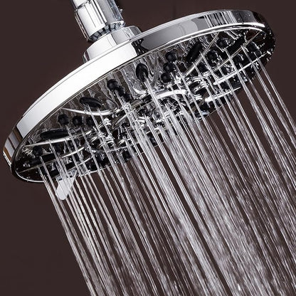 AquaDance High Pressure 6-Setting, 7" Rainfall Shower Head – Tested to Meet US Quality Standards, Angle-Adjustable, with Tool-Free Installation – Chrome Finish | Angle Adjustable with Extra-wide Flow Coverage & High Precision Anti-clog Nozzles. Tool-Fr...