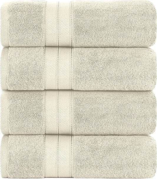 Modern Threads 4-Pack SpunLoft Bath Sheet Sand 35x66