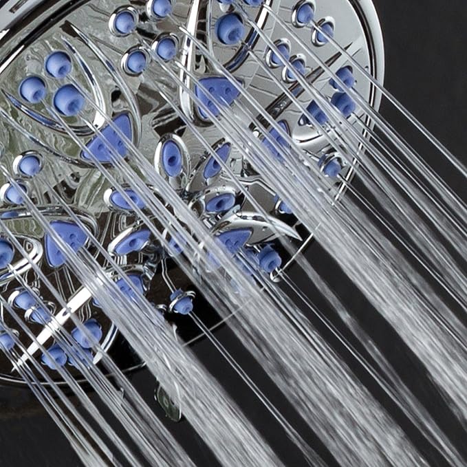 AquaDance Antimicrobial – Anti-Clog High-Pressure 6-Setting Shower Head with Microban Nozzle Protection from Growth of Mold, Mildew & Bacteria for Stronger Shower! 4" Sunset Blue | More Power, Better Shower Hygiene! Lifetime Antimicribial Nozzle Protec...