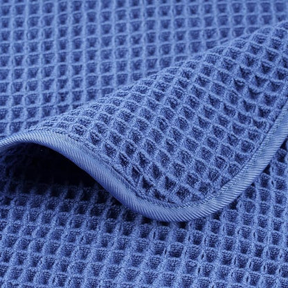 POLYTE 430 GSM Poly Blend Microfiber Quick Dry Waffle Bath Towel, 30x60 in | 4 Pack, Oversize, Lint Free, Body Towel