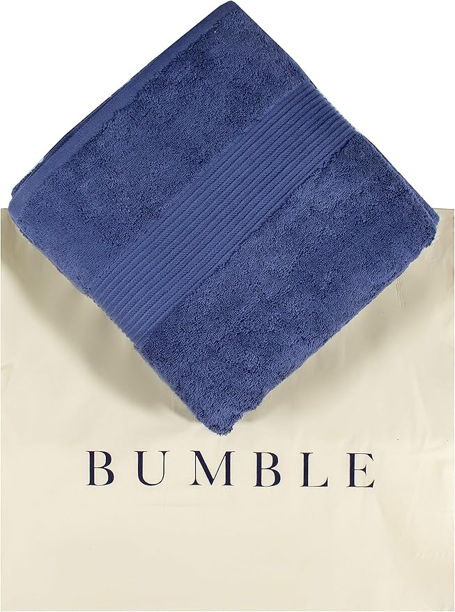 Luxury Oversized Bath Towels | 650 GSM, 34" x 56" | Hotel Quality, Soft & Highly Absorbent | Quick Dry, Thick, Combed Cotton Bathroom Towels | Denim - 4 Pack