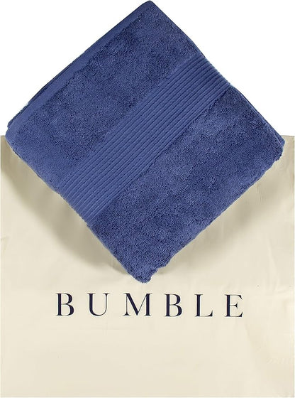 Luxury Oversized Bath Towels | 650 GSM, 34" x 56" | Hotel Quality, Soft & Highly Absorbent | Quick Dry, Thick, Combed Cotton Bathroom Towels | Denim - 4 Pack