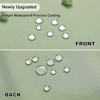 LilyCat Green Farmhouse Tufted Floral Shower Curtain with Tassel, 72" x 72" | Waterproof Boho Fabric Shower Curtain Set with Hooks, Cute Rustic Vintage Bathroom Décor, Minimalist Cloth Bathroom Curtain