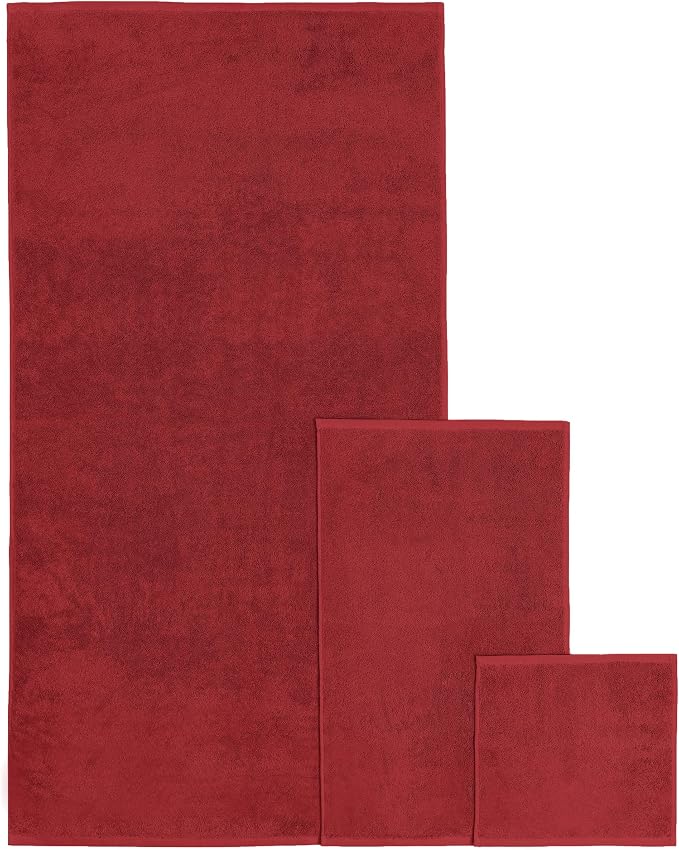 Elegant Comfort Premium Cotton 6-Piece Towel Set, Includes 2 Washcloths, 2 Hand Towels and 2 Bath Towels, 100% Turkish Cotton - Highly Absorbent and Super Soft Towels for Bathroom, Burgundy