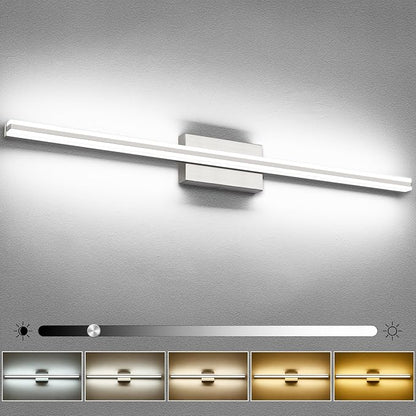 SOLFART Bathroom Lighting Fixtures Over Mirror Brush Nickel 40 inch Vanity Lights 5CCT Dimmable LED Bathroom Light
