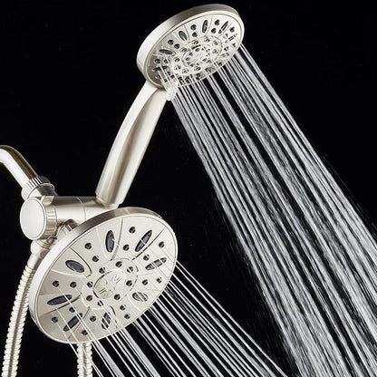 AquaDance 6" Premium High Pressure 3-way Rain & Handheld Shower Head Combo | Enjoy Luxury 6-inch Showerhead & 6-mode Hand Shower Separately or Together! Premium Stainless Steel Hose - Nickel