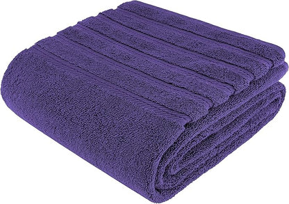 American Soft Linen 35x70 Jumbo Large Bath Towel, 600 GSM 100% Cotton Turkish Bath Sheet, Oversized Luxury Bath Towel for Bathroom Beach and Pool, Purple