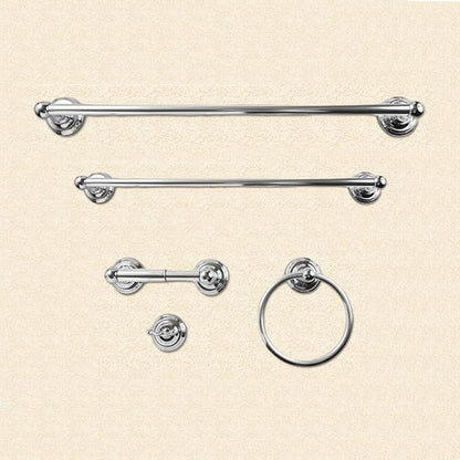 SENTO ROBIKI Bathroom Accessories Set, Bath Hardware, Includes Robe Hook, Toilet Paper Holder, Towel Ring, 18” & 24” Towel Bar, Duty Metal Bath Hardware Set Wall Mounted (5-Piece, Polished Chrome)