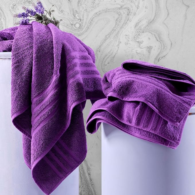 Hawmam Linen Jumbo Large Bath Sheets Towels 2 Pack Soft and Absorbent, Premium Quality 100% Cotton Towels (Lilac Purple, Bath Sheet)