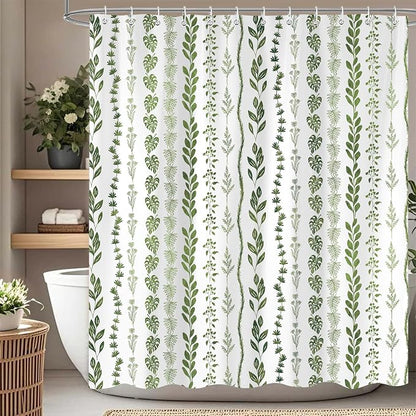 Boho Shower Curtain Waterproof Fabric Bath Curtain with Hooks 72x72 inch，Sage Green Modern Farmhouse Bathroom Decor