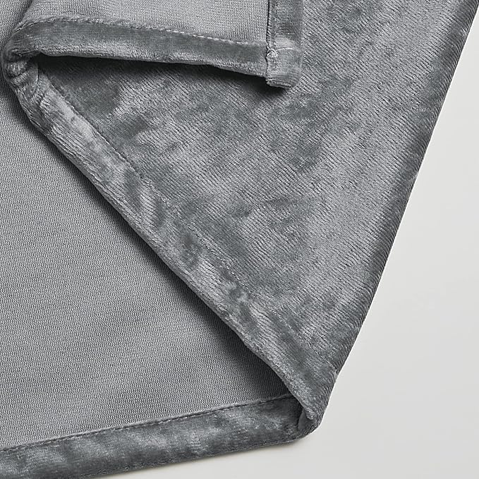 Fredsure Distressed Velvet Shower Curtain Set, 13 Pieces Grey Including 1 Piece 72"x72" Shower Curtain and 12 Pieces Silver Hooks