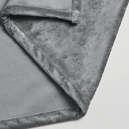 Fredsure Distressed Velvet Shower Curtain Set, 13 Pieces Grey Including 1 Piece 72"x72" Shower Curtain and 12 Pieces Silver Hooks