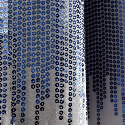Lush Decor Night Sky Window Curtain Panel, Single 100"W x 84"L Navy & White - Sequin Backdrop Curtain - Extra Wide Curtains - Sliding Door Curtain
