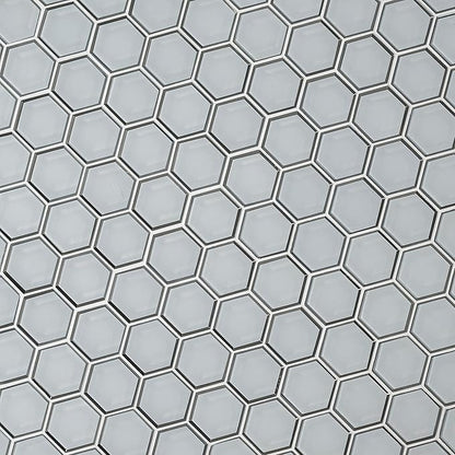 MSI Ice Hexagon Beveled Glass Mesh-Mounted Mosaic Tile for Bathroom, Kitchen Backsplash, Accent Wall Tile, and Shower Wall Tile