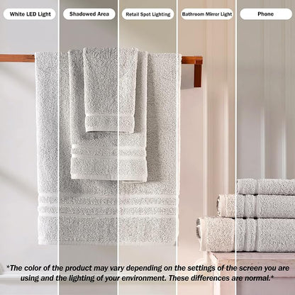 Hawmam Linen Ice Silver Hand Towels 4 Pack Turkish Cotton Premium Quality Soft and Absorbent Small Towels for Bathroom
