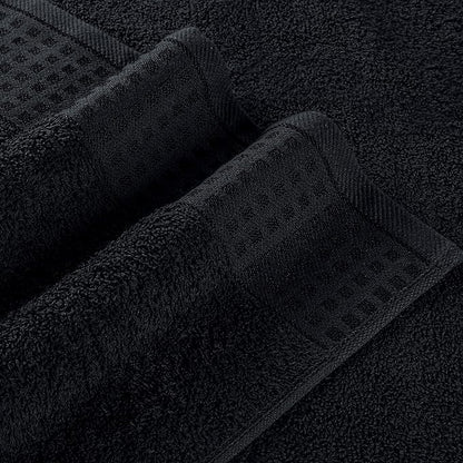 GLAMBURG 100% Cotton 2 Pack Oversized Bath Towel Set 28x55 Inches, Ultra Soft Highly Absorbant Compact Quickdry & Lightweight Large Bath Towels, Ideal for Gym Travel Camp Pool - Black