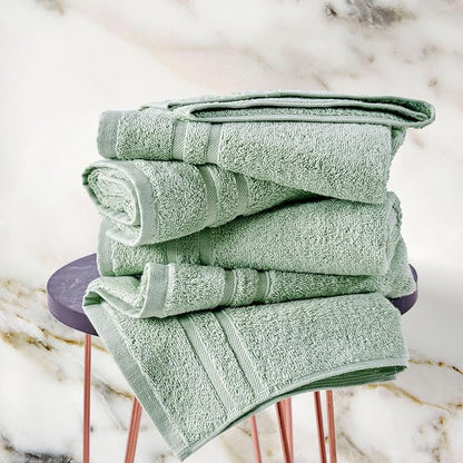 Hawmam Linen Light Green Hand Towels 4 Pack Turkish Cotton Premium Quality Soft and Absorbent Small Towels for Bathroom