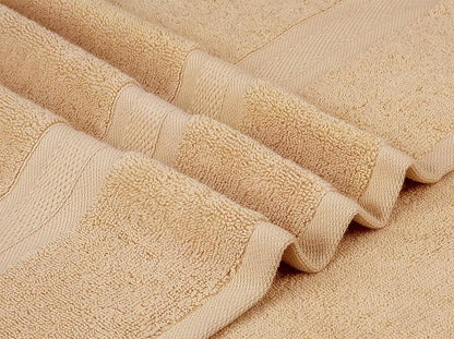 Towel and Linen Mart 4 Pieces Bath Towel Sets - Beige - Soft Feel Luxurious,Quick Dry, Extra Absorbent, 100% Ring Spun Cotton 600 GSM (27 x 54)