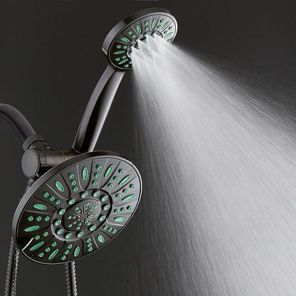 AquaDance Antimicrobial High Pressure 7" Rain & Handheld Shower Head Combo | Enjoy More Power & Better Shower Hygiene with Lifetime Antimicribial Nozzle Protection from Mold, Mildew & Bacteria - Bronze