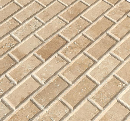 MSI Tuscany Ivory Honed Beveled Travertine Subway Tile for Kitchen Backsplash, Wall Tile for Bathroom, Accent Wall Tile, Shower Wall Tile,Sample