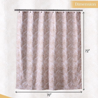 Maison d' Hermine Shower Curtain 100% Cotton One Panel 70"x72" Washable Fabric Shower Curtains for Bathroom, Easy Hanging with 12 Button Holes - Home Hotel Spa Easter Gifts (Bamako)