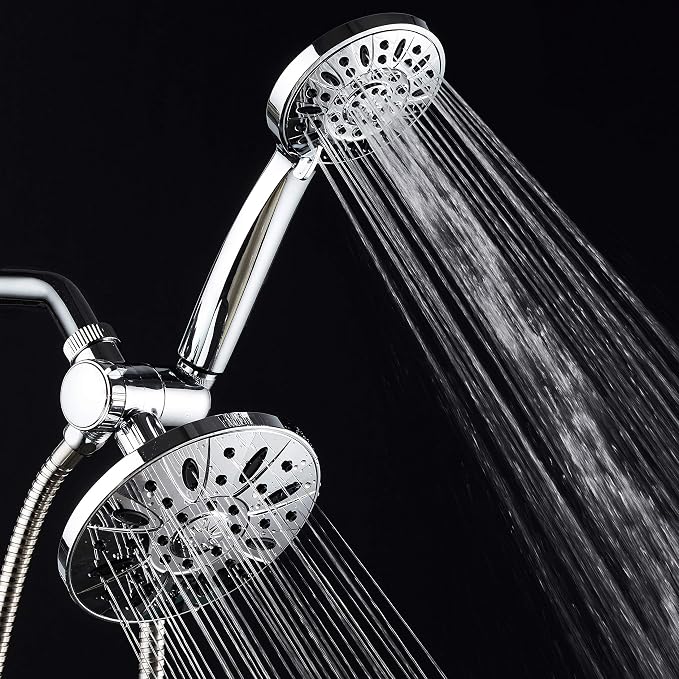 AquaDance 6" Premium High Pressure 3-way Rainfall Shower Combo Combines the Best of Both Worlds - Enjoy Luxurious Rain Showerhead and 6-setting Hand Held Shower Separately or Together! | Enjoy Luxury 6-inch Showerhead & 6-mode Hand Shower Separately or...
