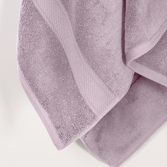 SUPERIOR Egyptian Cotton Plush & Absorbent, Bath Towel Set of 2, Purple | Quick Dry, Soft Luxury Towel Set, Bath Essentials for Bathroom, Guest Bath, Spa, 2 Piece Bath, Madeline Towels