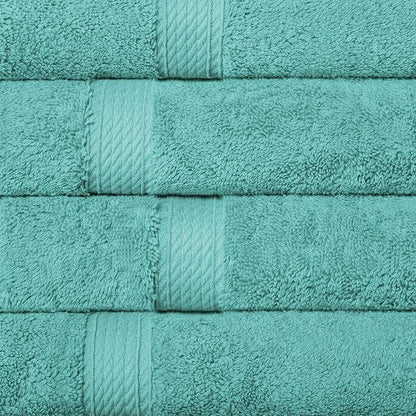 SUPERIOR Egyptian Cotton Plush & Absorbent, Hand Towel Set of 4, Turquoise | Quick Dry, Soft Luxury Towel Set, Bath Essentials for Bathroom, Guest Bath, Spa, 4 Piece Set, Madeline Towels