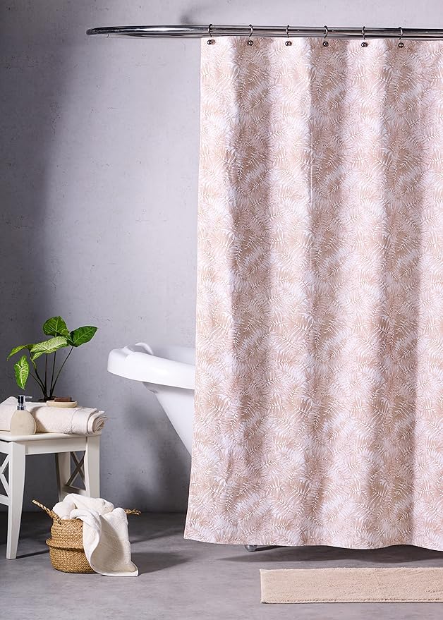 Maison d' Hermine Shower Curtain 100% Cotton One Panel 70"x72" Washable Fabric Shower Curtains for Bathroom, Easy Hanging with 12 Button Holes - Home Hotel Spa Easter Gifts (Bamako)
