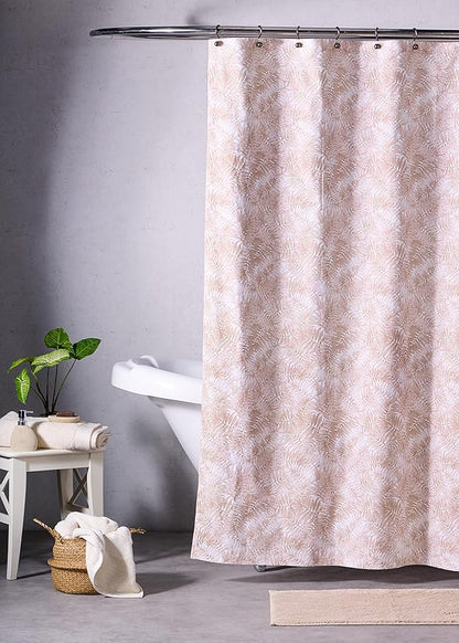 Maison d' Hermine Shower Curtain 100% Cotton One Panel 70"x72" Washable Fabric Shower Curtains for Bathroom, Easy Hanging with 12 Button Holes - Home Hotel Spa Easter Gifts (Bamako)