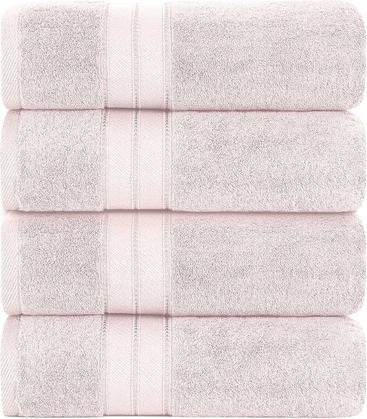 Modern Threads 4-Pack SpunLoft Bath Sheet Blush 35x66