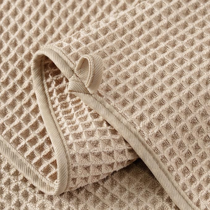 MICROFI New Microfiber Waffle Bath Towels, 2 Pieces, Soft, Absorbent, Fast Drying, Lint Free 430 GSM (30''x60''/76cm x 152cm)