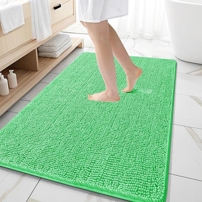 OLANLY Large Bathroom Rugs 59x35, Extra Soft Absorbent Chenille Bath Rugs | Mint Green, Quick-Drying Rubber Backing, Machine Washable Bath Mat for Bathroom Floor, Tub and Shower, Home Decor Accessories