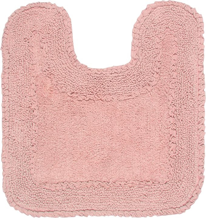 Home Weavers Radiant Collection 100% Cotton Bathroom Rugs Set, Washable Rug, Soft Cotton Extra Soft and Absorbent Bath Rug, Kitchen Mat, Bath Mat Set, Bath Floor Mat Non Slip, 20"x20" Contour, Pink