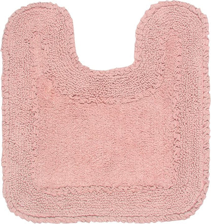 Home Weavers Radiant Collection 100% Cotton Bathroom Rugs Set, Washable Rug, Soft Cotton Extra Soft and Absorbent Bath Rug, Kitchen Mat, Bath Mat Set, Bath Floor Mat Non Slip, 20"x20" Contour, Pink