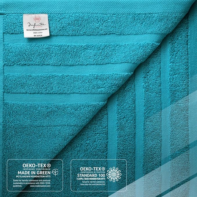 Infinitee Xclusives 100% Ring-Spun Cotton Bath Towels for Bathroom - Pack 2 | Luxury Super Soft, Absorbent & Quick-Drying |27x54 inches| Large Bathroom Towels Set |600 GSM| Gym, Shower, Spa & Hotel Use
