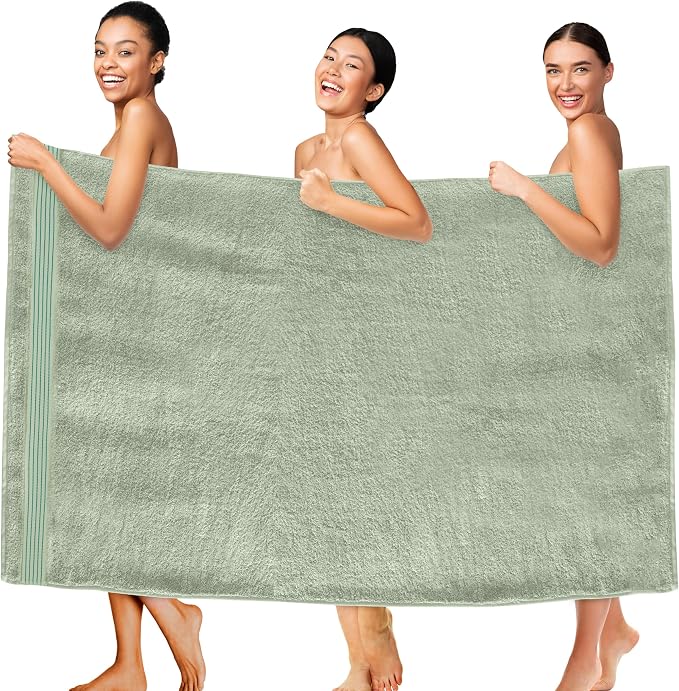 Elegant Comfort Premium Super Soft Highly Absorbent 1 Piece Oversized Bath Sheet - 40" x 80" inch, Luxurious Hotel Spa Quality 100% Turkish Cotton Extra Large Bath Towels for Adults, Mint Green