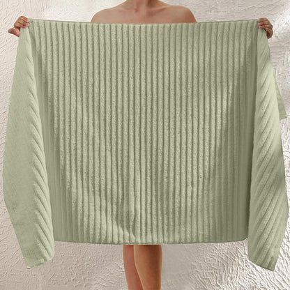 Elegant Comfort 100% Turkish Cotton Corduroy Ribbed Luxury Jumbo Bath Towel Ultra Soft - 35 x 70 Inch - Luxury Spa Premium Hotel Quality Highly Absorbent and Quick Dry Large Bath Towel, Mint Green