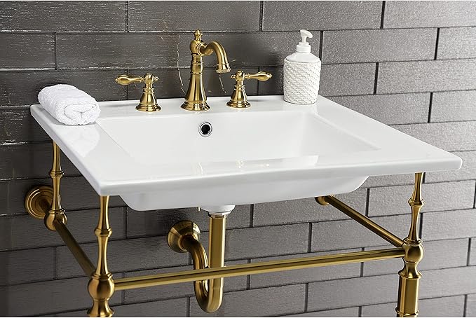 Fauceture FSC1973ACL American Classic Widespread Bathroom Faucet with Brass Pop-Up, Brushed Brass