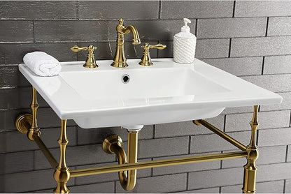 Fauceture FSC1973ACL American Classic Widespread Bathroom Faucet with Brass Pop-Up, Brushed Brass