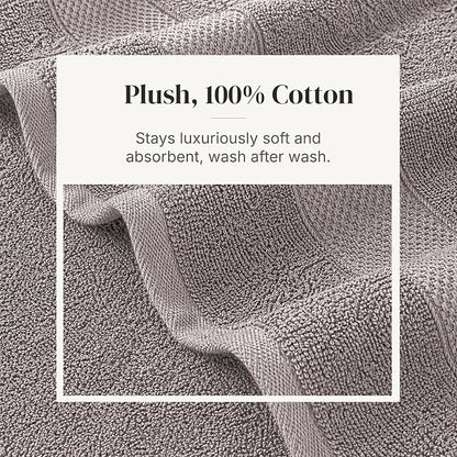 Modern Threads 6 Piece Cotton Bath Towel Set – Ultra Soft 600 GSM Towels – Bathroom Set with Hand Towels and Washcloths – Waffle (Classic Taupe)