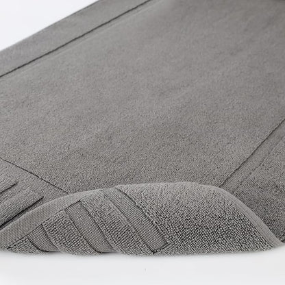 Superior 100% Cotton Bathmat Set, Bath Mat, Bathroom Decor, Shower, Bathtub Essentials, Home Accessories, Washable Rug, Absorbent, Quick Dry, Leo Collection, Set of 2, 22" x 35", Graphite