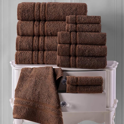 Hawmam Linen Brown Bath Towels 4 Pack Soft and Absorbent, Premium Quality Perfect for Daily Use 100% Cotton Towel 600 GSM