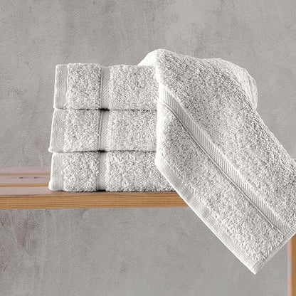 Hawmam Linen Luxury Cotton Washcloths 13x13 Inch - Large Hotel Spa Bathroom Face Towel | 12 Pack | Ice Silver