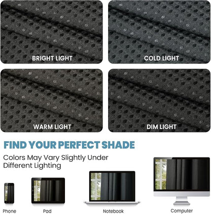 SORTTO No Hook Shower Curtain with Snap in Liner Set Waffle Shower Curtain for Bathroom Hotel Style Fabric Waterproof Inner Liner，71" W x 86" H, Black
