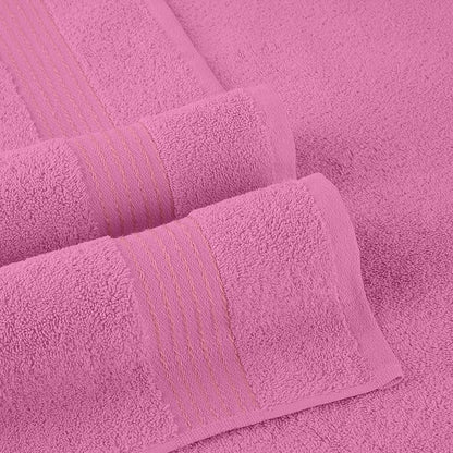 Elegant Comfort Premium Turkish Cotton 6 Pack Washcloths Set - 13 x 13 inch, Luxurious Hotel Spa Quality 100% Turkish Cotton 6PC Washcloth Set - Highly Absorbent - Soft Bathroom Towels, Light Pink