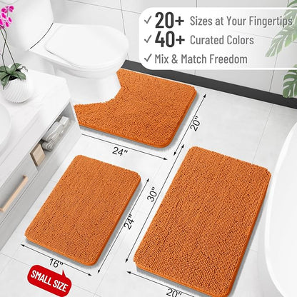 OLANLY Large Bathroom Rugs 47x32, Extra Soft Absorbent Chenille Bath Rugs | Clay, Quick-Drying Rubber Backing, Machine Washable Bath Mat for Bathroom Floor, Tub and Shower, Home Decor Accessories