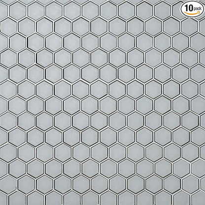 MSI Ice Hexagon 3" 10.51 in. x 12.13 in. x 8mm Beveled Glass Mesh-Mounted Mosaic Tile for Bathroom, Kitchen Backsplash, Accent Wall Tile, and Shower Wall Tile