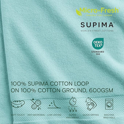 Lacoste Heritage 100% Supima Cotton Wash Cloth, Mint, 13" x 13" – Highly Absorbent & Quick Drying, Premium Super Soft Bath Towel, Bathroom Essential, Gift for All Occasions, Machine Washable