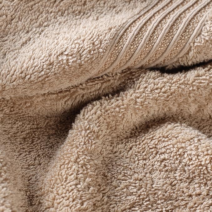 Superior Egyptian Cotton 6-Piece Towel Set, Bathroom Essentials, Towels For Bathroom, Apartment, Airbnb, Guest Bath, Face, Hand, Bath Towels, Washcloths, Absorbent, Fast Drying, Taupe